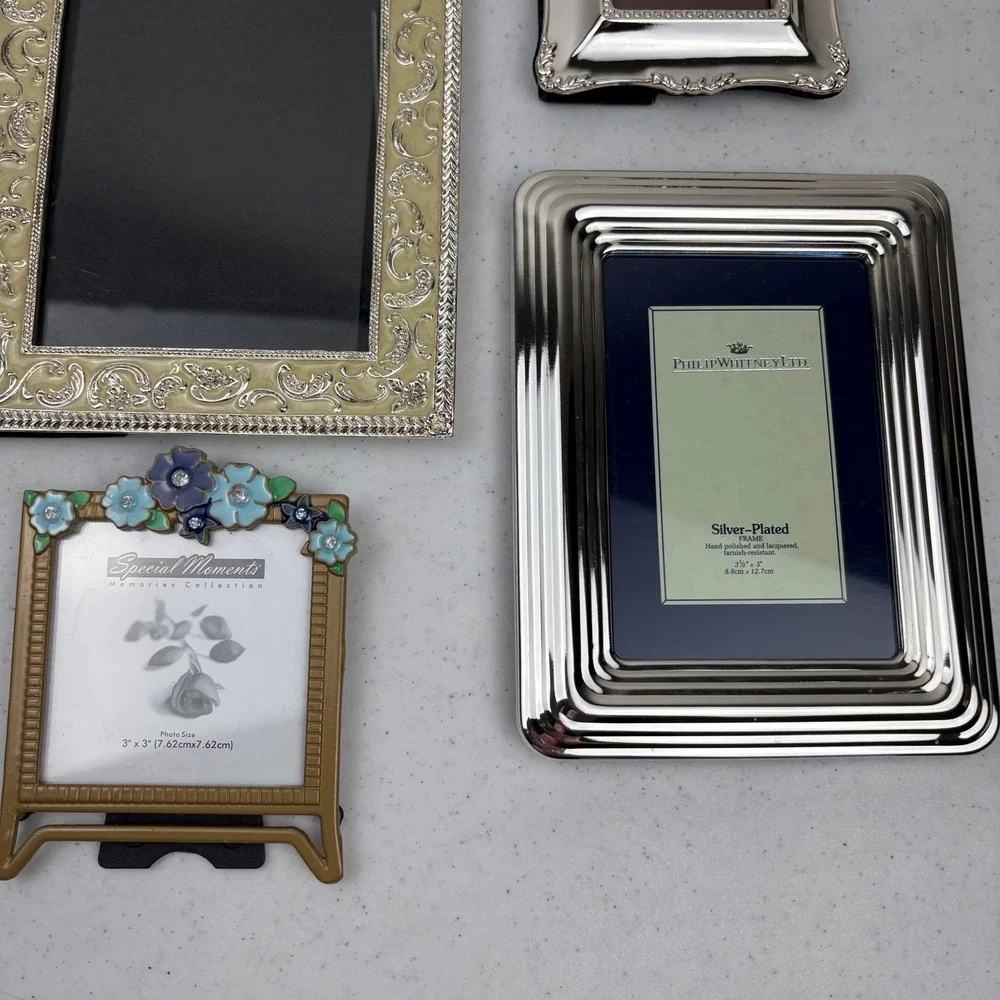 8pc‎ Small Gallery Picture Frame Lot Philip Whitney Milson Silver Floral Angel
